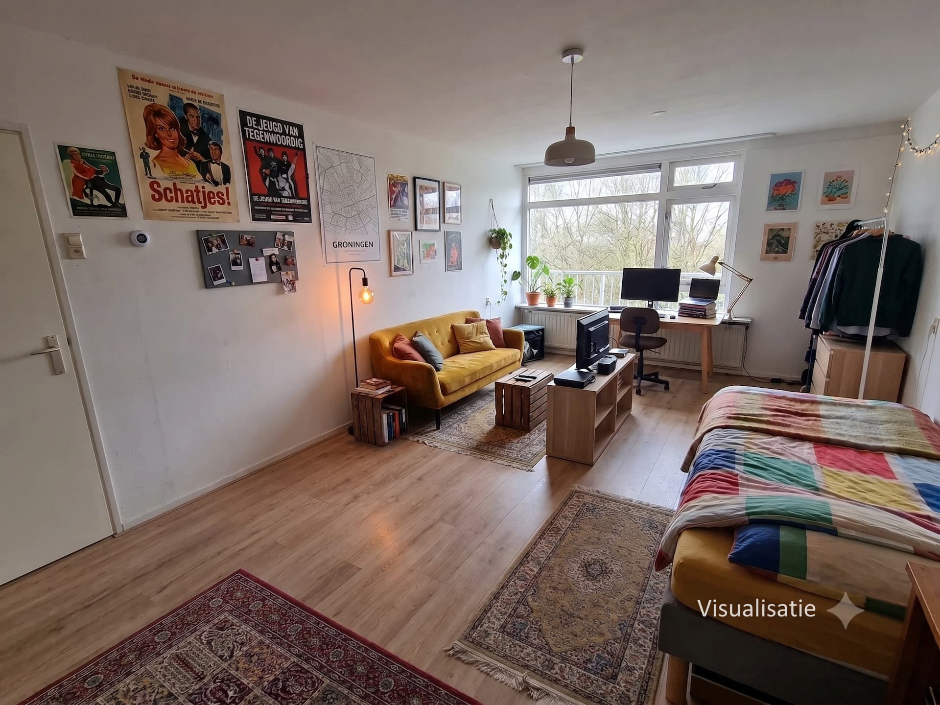 Visualistatie Grootste kamer Saffierstraat